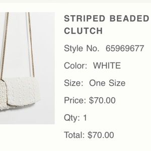 Anthropologie White Beaded Clutch
